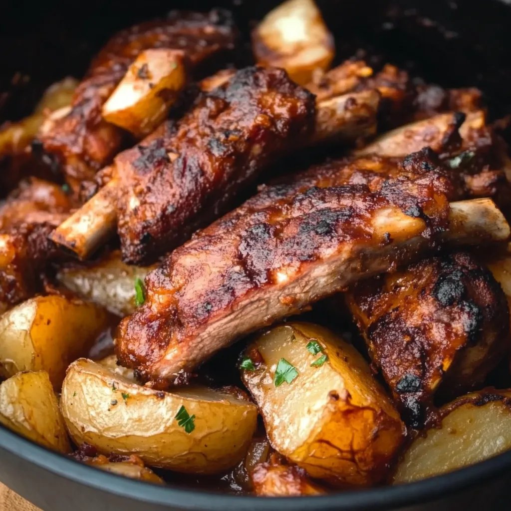 Spareribs mit Kartoffeln aus dem Dutch-Oven