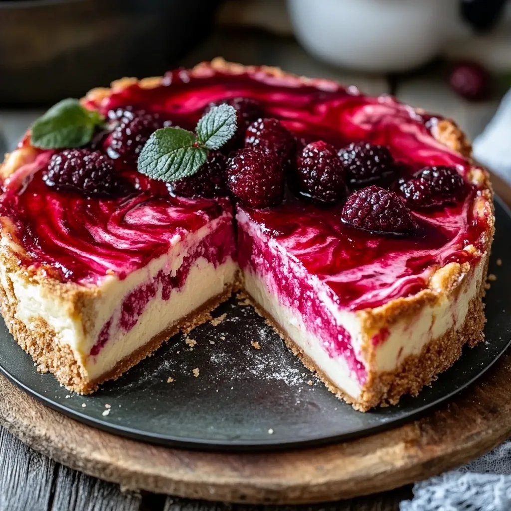 Himbeer-Swirl-Käsekuchen