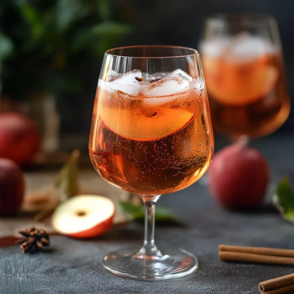 Herbstlicher Aperol Spritz mit Apfel