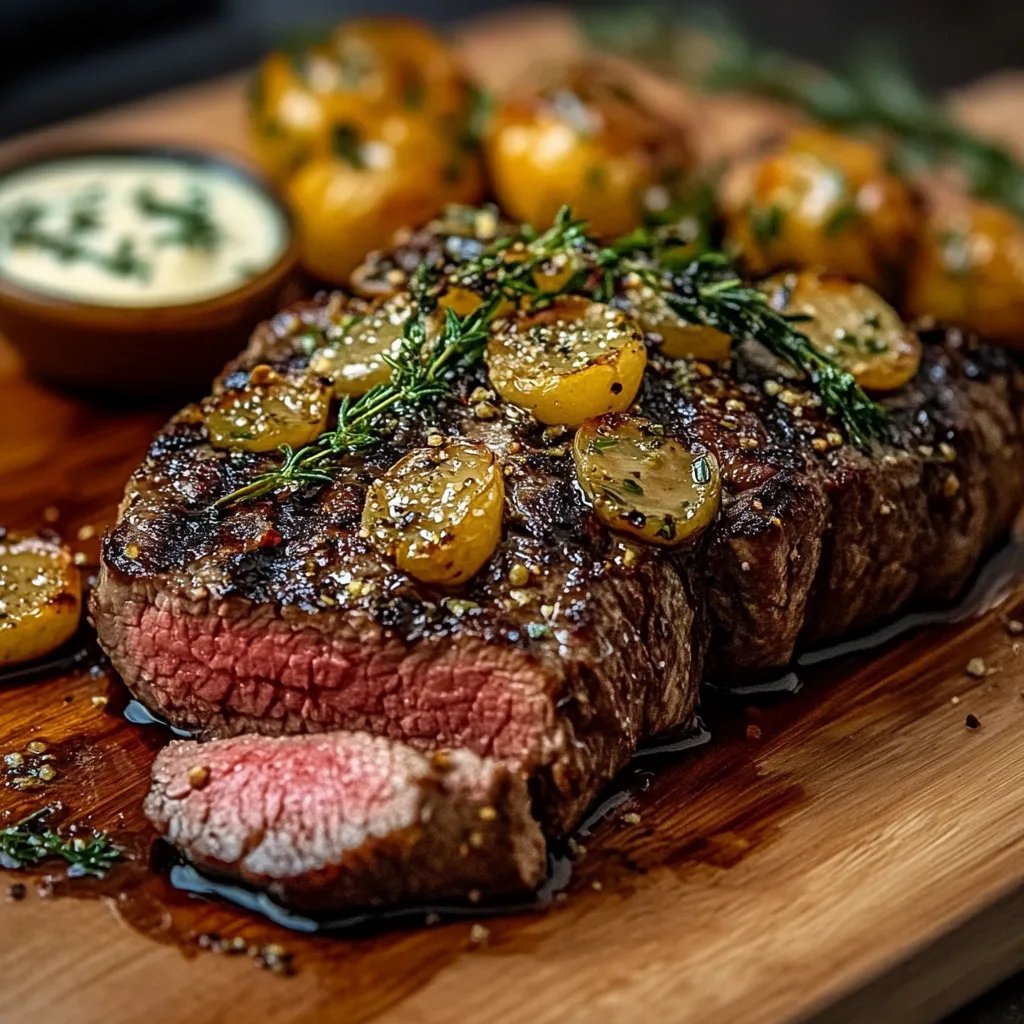 Knoblauch Butter Kräuterbraten Rindfleisch