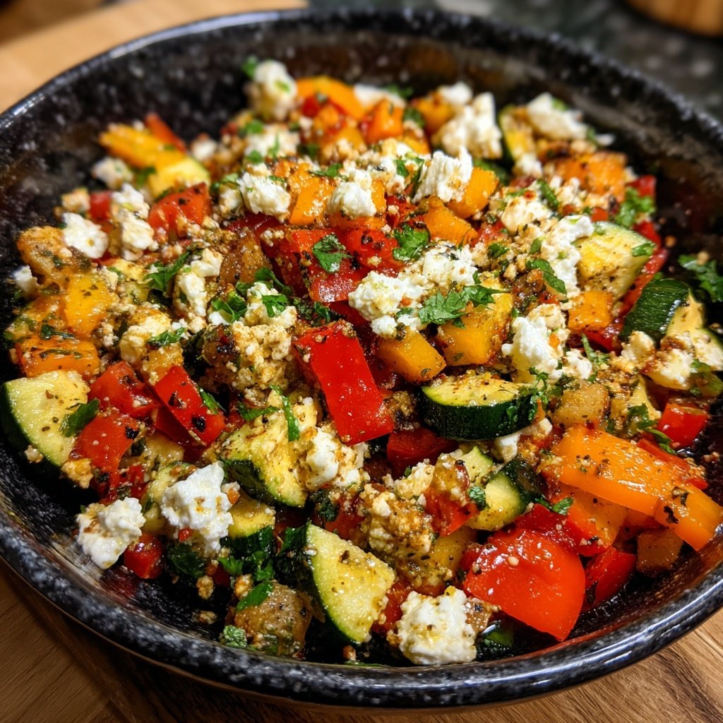 Gesund & Leicht Mediterrane Gemüsepfanne mit Feta