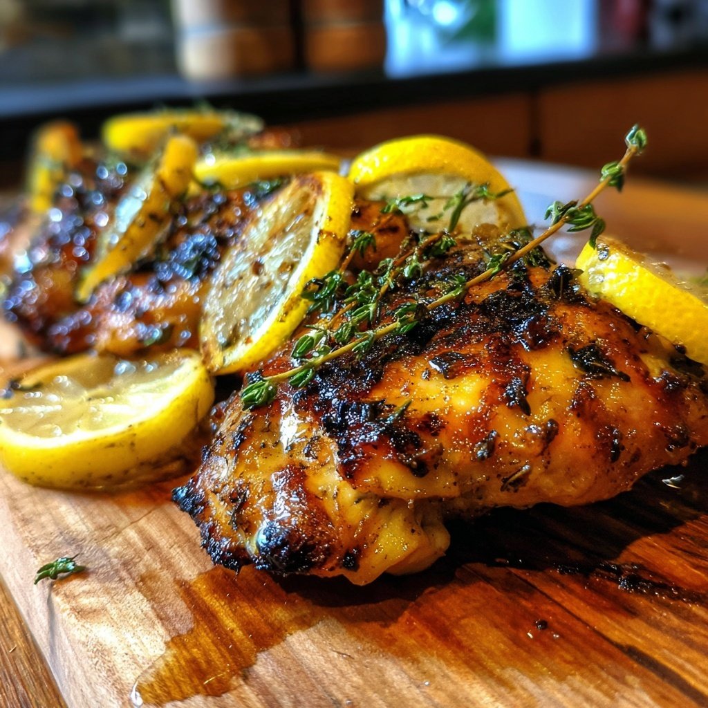 Gegrilltes Zitronen Thymian Hähnchen