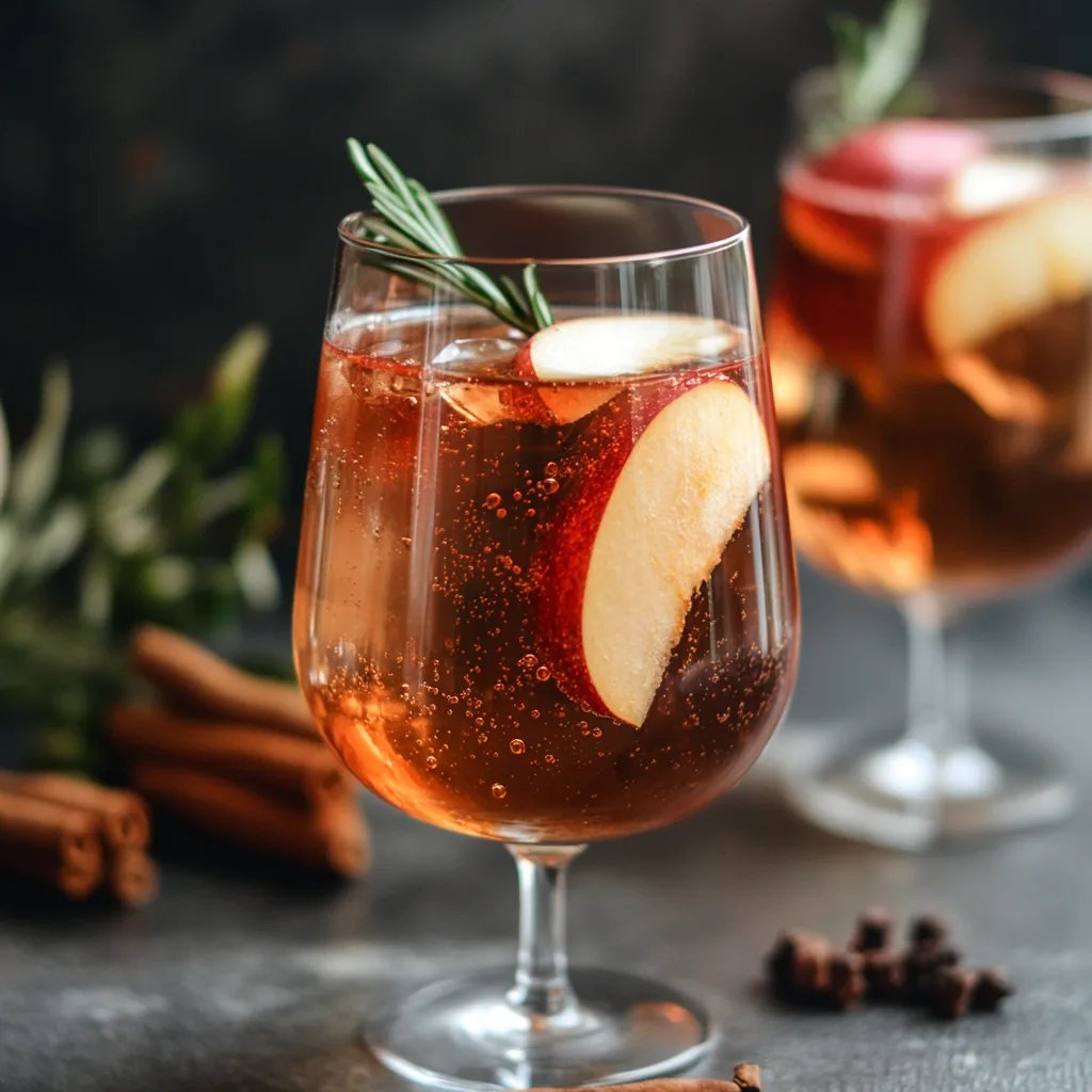 Herbstlicher Aperol Spritz mit Apfel