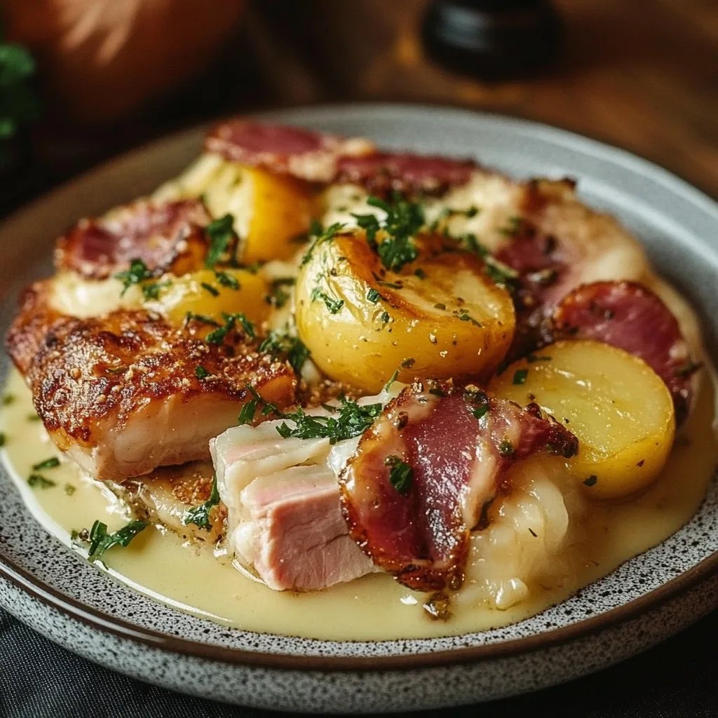 Raclette mit mariniertem Fleisch und Kartoffeln