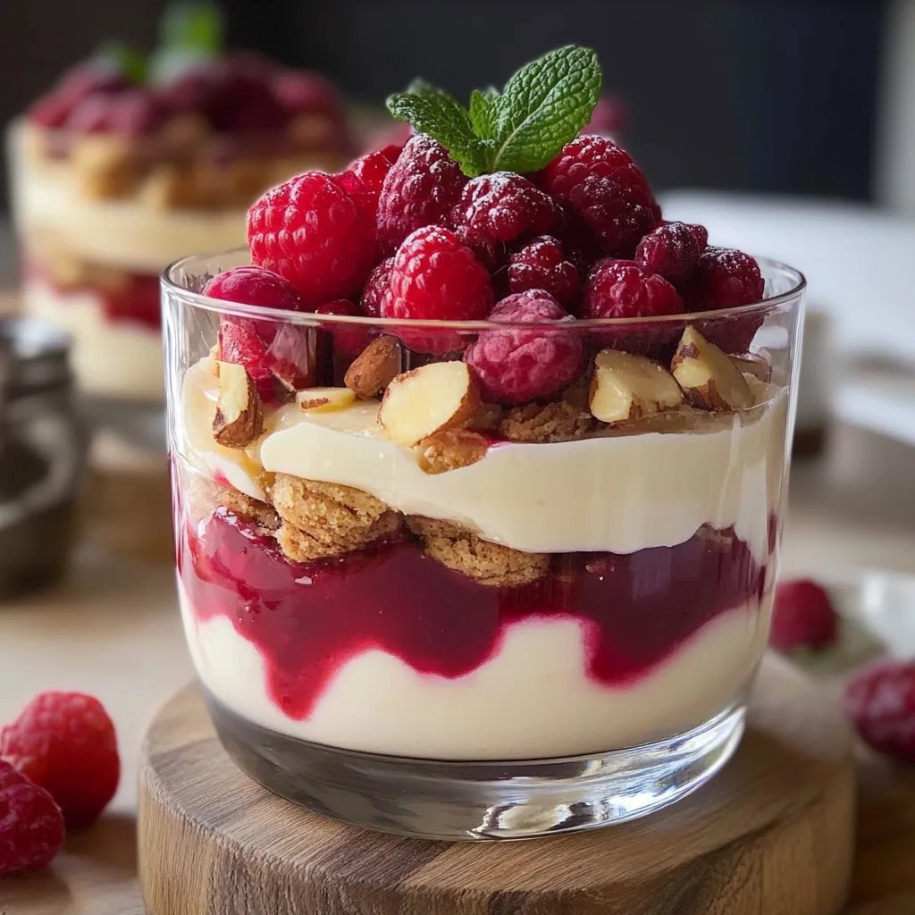 Himbeer- und Mandeltrifle