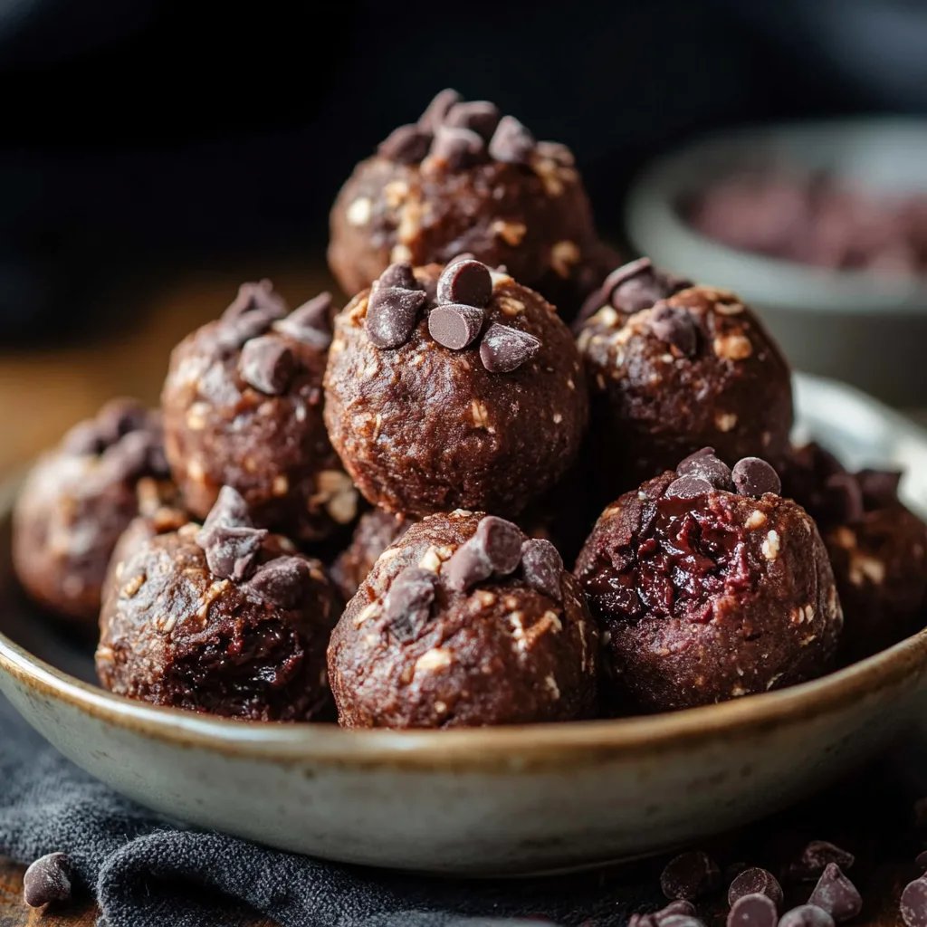 Einfache No-Bake Protein-Bites mit Brownie-Geschmack